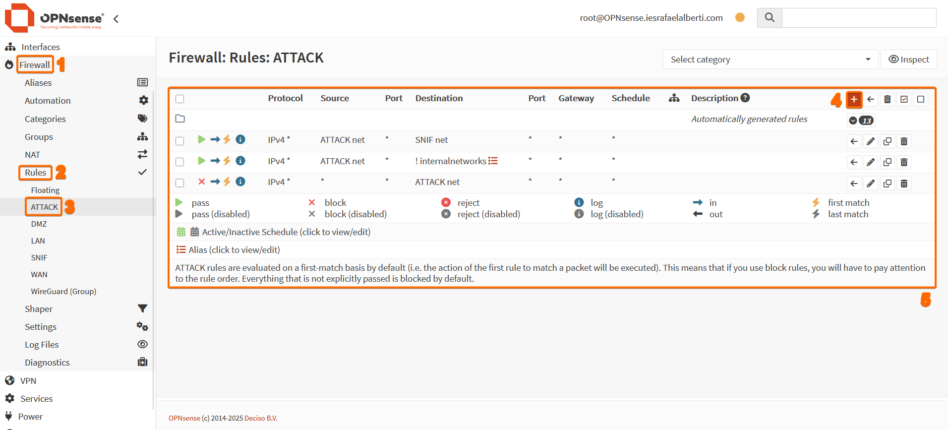 Reglas de firewall por interfaz en OPNsense